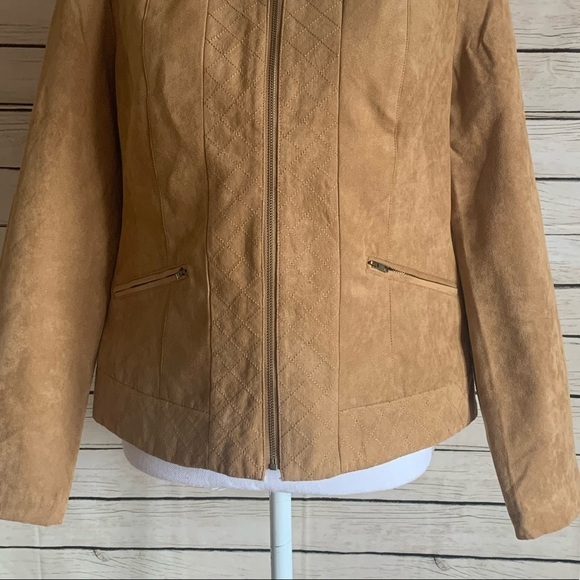 Dressbarn Faux Suede Full ZIP Jacket Size Small - Picture 2 of 9